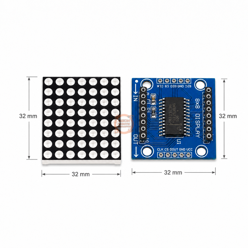 8x8 Dot Matrix LED Ekran Modülü MAX7219 – 5V Arduino Uyumlu