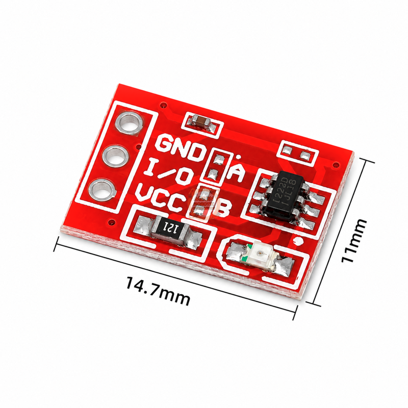 TTP223B Dokunmatik Buton 2.0-5.5V Kapasitif Modül – Kırmızı