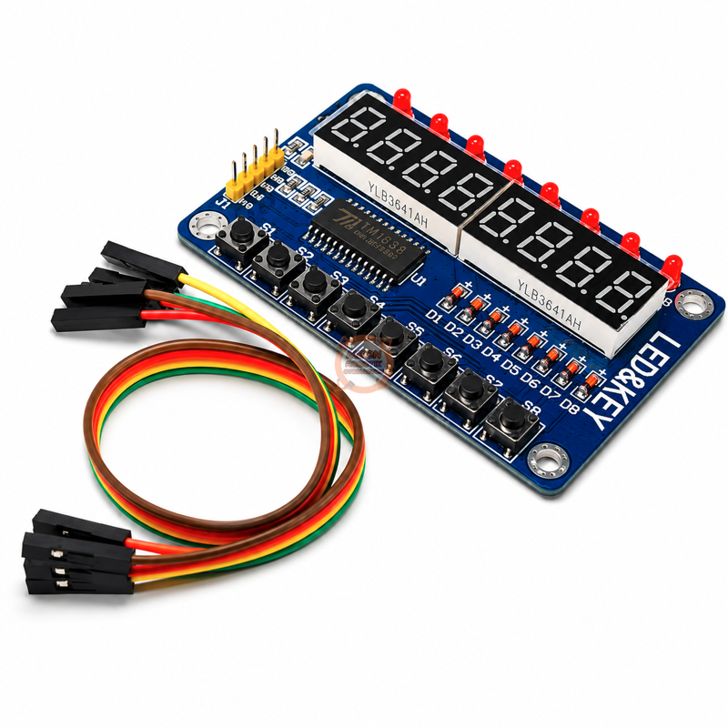 TM1638 Modülü 8 Haneli 7 Segment Ekran, 8 LED ve 8 Buton – Arduino Uyumlu