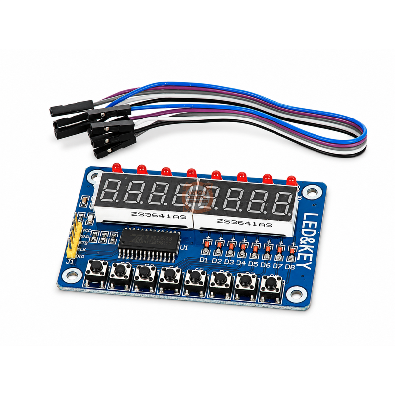 TM1638 Modülü 8 Haneli 7 Segment Ekran, 8 LED ve 8 Buton – Arduino Uyumlu
