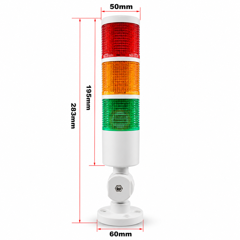 Tepe Lambası 3 Katmanlı 12-24V DC 3W – CNC ve Endüstriyel Makine İkaz Lambası