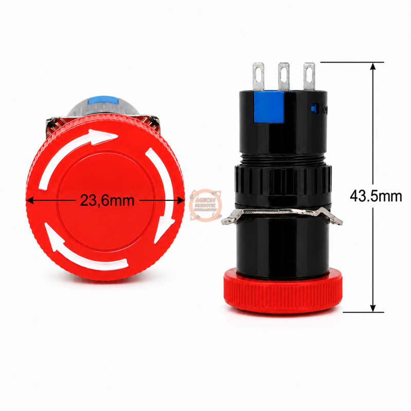 Acil Stop Butonu 16mm 1NO/1NC SY-11TS Bas-Çevir – 3 Pin