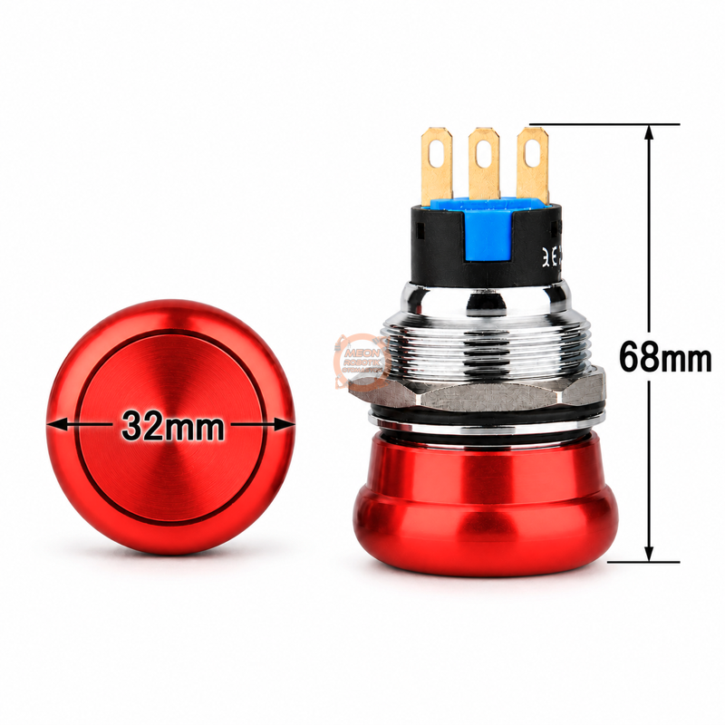 Acil Stop Butonu 19mm Metal D96 1NO/1NC Bas-Çevir – Panel Tipi