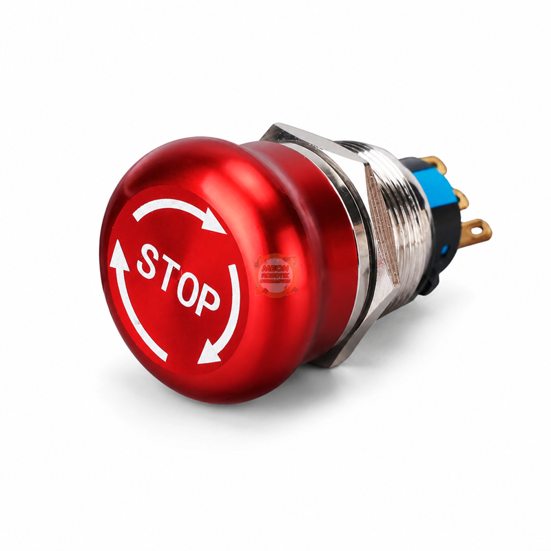 Acil Stop Butonu 19mm Metal D96 1NO/1NC Bas-Çevir – Panel Tipi