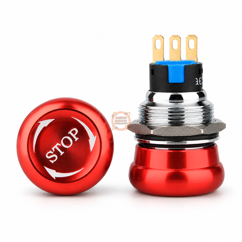 Acil Stop Butonu 19mm Metal D96 1NO/1NC Bas-Çevir – Panel Tipi