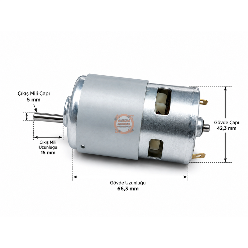 RS775 Dc Motor 24V 6000 RPM – CNC, Matkap ve Robotik İçin