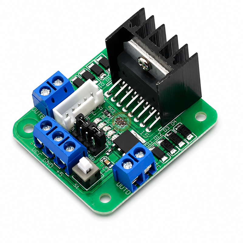 L298N Motor Sürücü Çift H-Köprü 5-35V DC ve Step Motor Kontrol Kartı (Yeşil PCB)