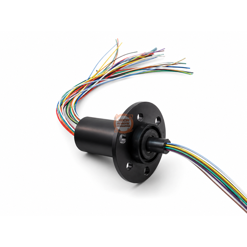 Slip Ring-Kayar Bilezik Çap 22 mm 24 Kanal 2A Flanşlı Kapsül