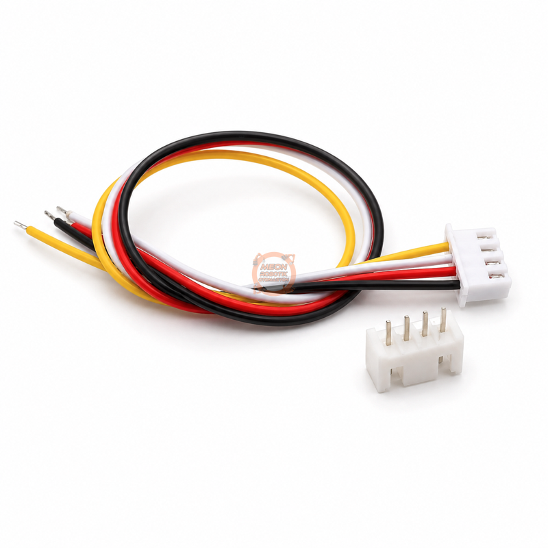JST-XH Konnektör 4 Pin 2.54mm 26AWG 20cm – Dişi Kablo ve Erkek PCB Soket Seti