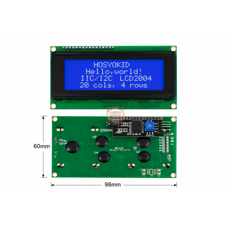 LCD Ekran 20x4 I2C Modüllü 5V Arduino Uyumlu Display