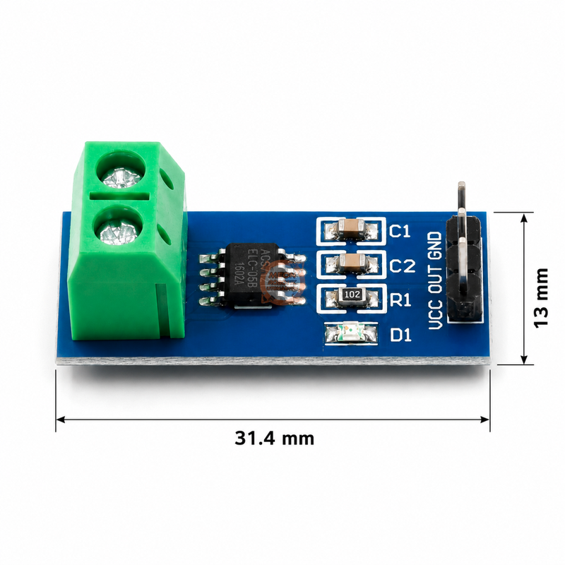 ACS712 Akım Sensörü -30A/+30A AC/DC Ölçüm Modülü Arduino Uyumlu