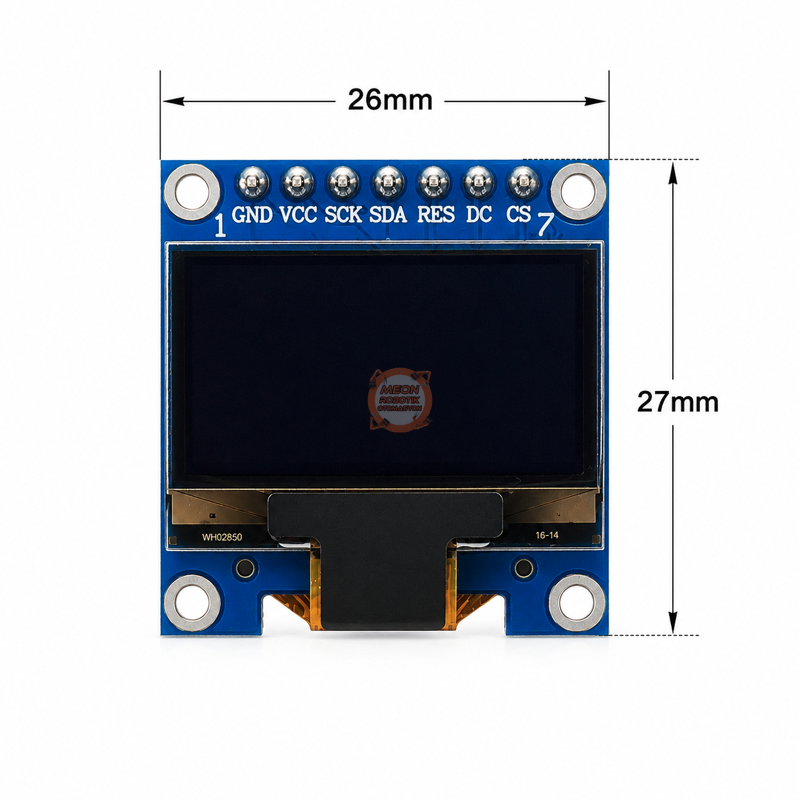 0.96 İnç OLED Ekran 128x64 7 Pin SPI Mavi