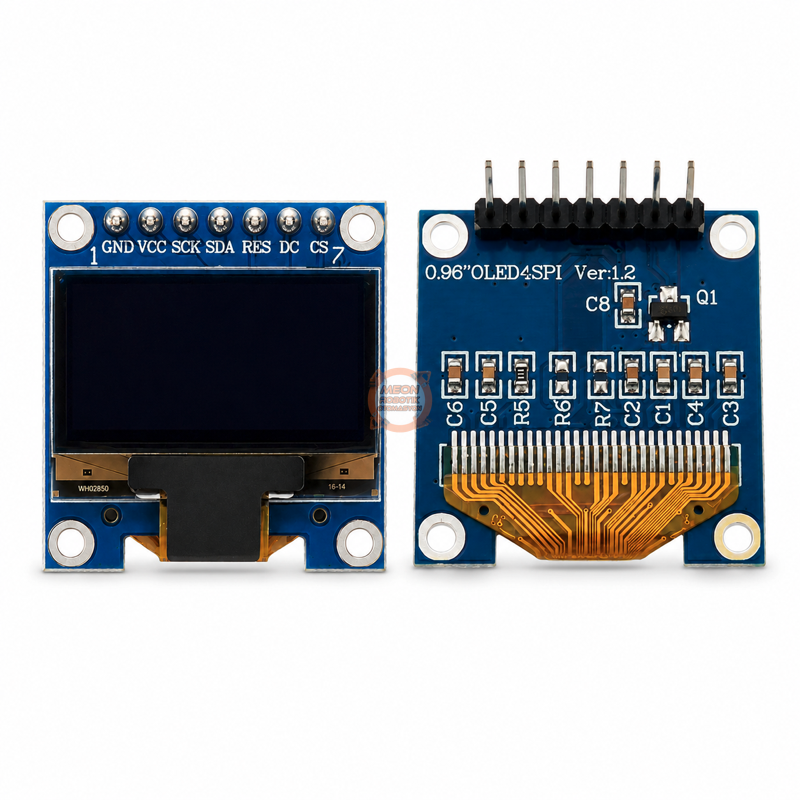 0.96 İnç OLED Ekran 128x64 7 Pin SPI Mavi