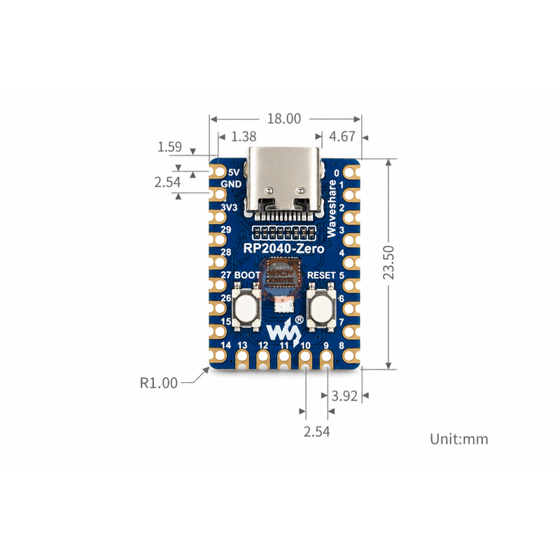 Waveshare RP2040-Zero, Raspberry Pi RP2040 Tabanlı MCU Kartı