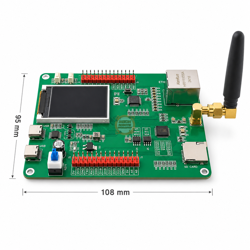 ESP32-S3 Ethernet W5500 N16R8 1.77 İnç LCD Ekranlı WiFi Bluetooth Geliştirme Kartı