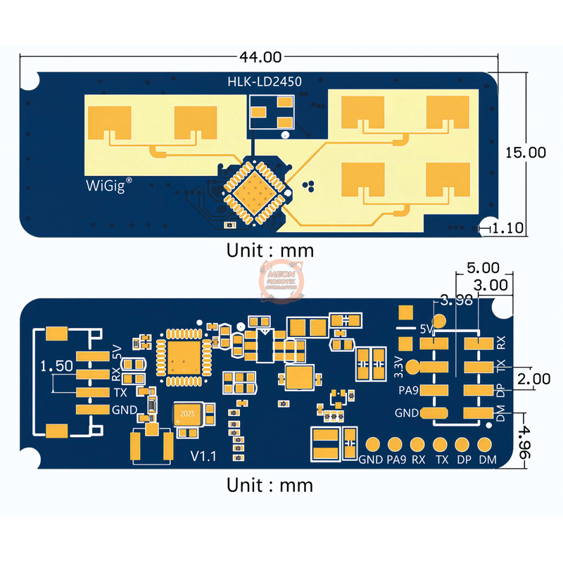 HLK-LD2450 24GHz mmWave 3 Hedef Takip Radar Sensörü