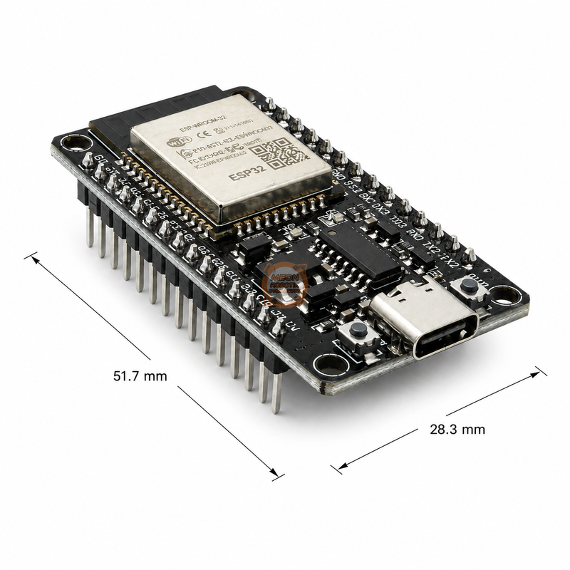 ESP32 WROOM 30 Pin USB Type-C CH340C WiFi Bluetooth Geliştirme Kartı
