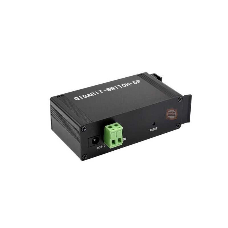 Gigabit Endüstriyel 5 Port Ethernet Switch - DIN Ray Montajlı