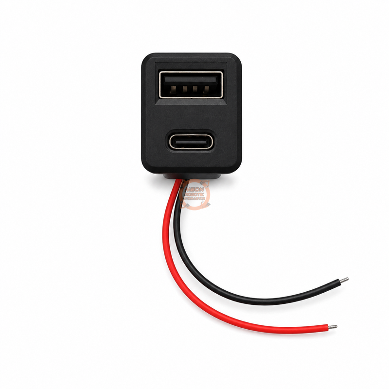 USB Soket – USB-A + Type-C Pano Tipi Geçmeli Besleme Soketi