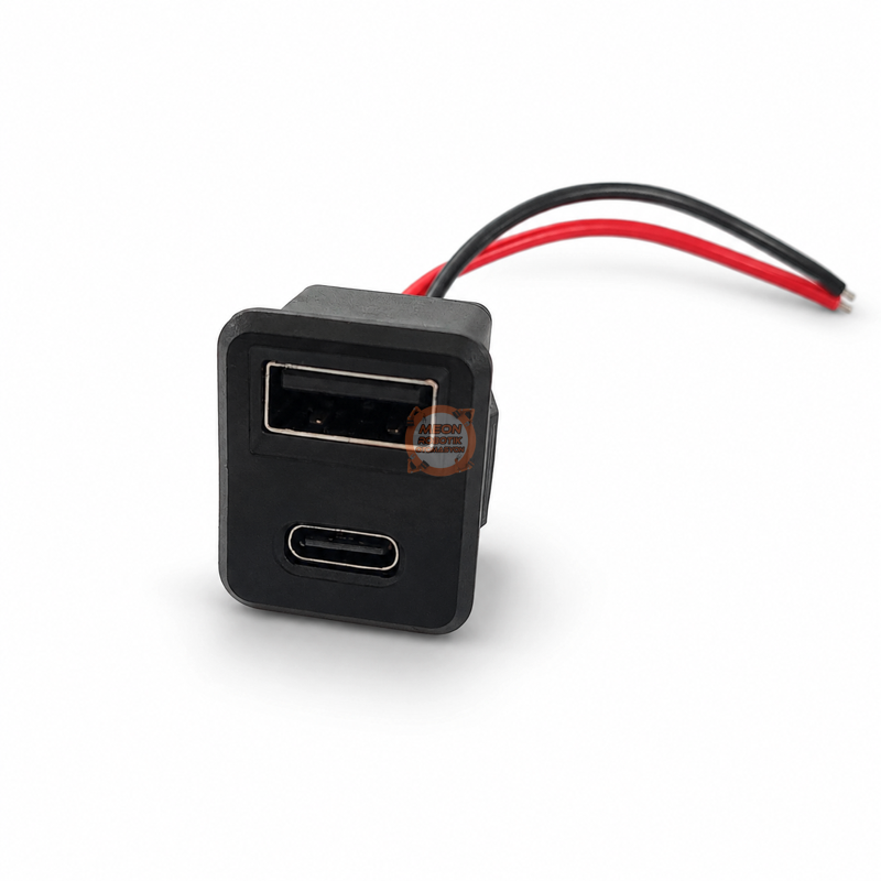 USB Soket – USB-A + Type-C Pano Tipi Geçmeli Besleme Soketi
