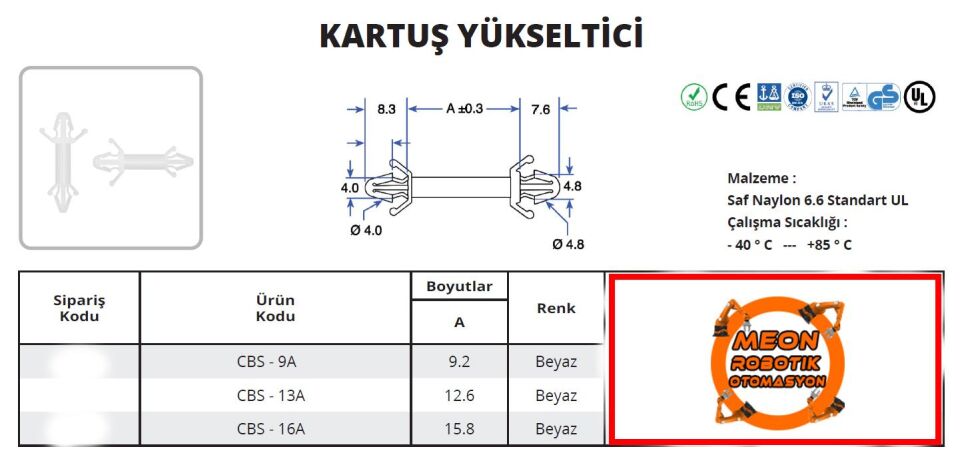 Gwest CBS-13A 100 Adet Kartuş Yükseltici