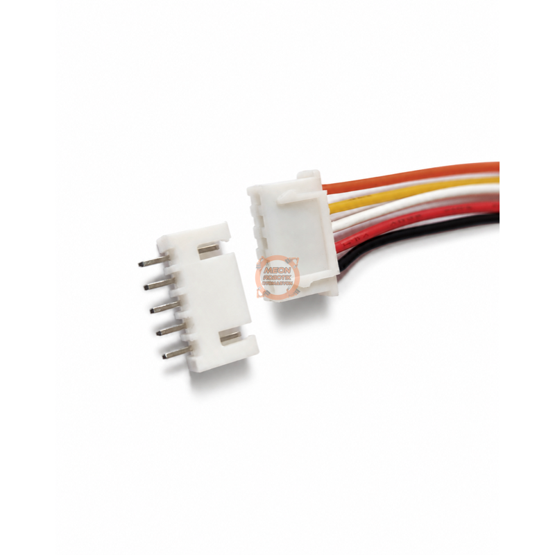 JST-XH Konnektör 5 Pin 2.54mm 26AWG 20cm – Dişi Kablo ve Erkek PCB Soket Seti
