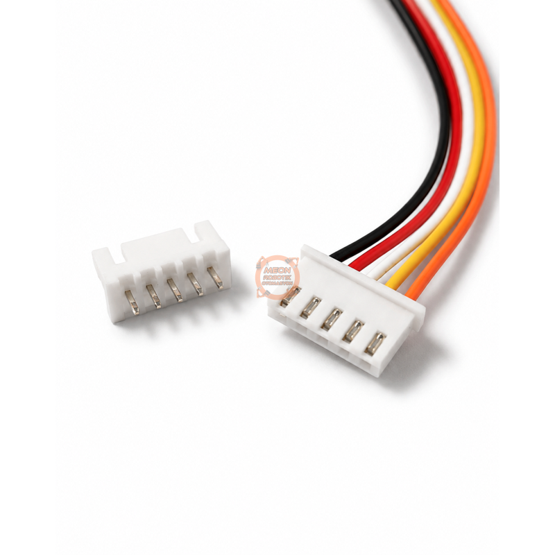 JST-XH Konnektör 5 Pin 2.54mm 26AWG 20cm – Dişi Kablo ve Erkek PCB Soket Seti