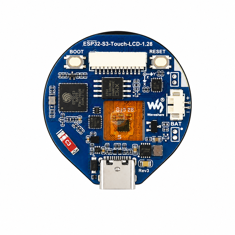 Waveshare ESP32-S3-Touch-LCD-1.28 Yuvarlak Dokunmatik IPS LCD WiFi Bluetooth Geliştirme Kartı 1.28 İnç - SKU 25098