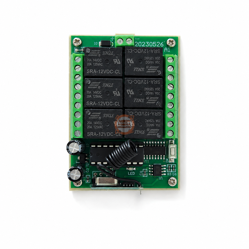 6 Kanal 433 MHz Kablosuz RF Alıcılı Röle Kartı DC 12V – Kutulu Kumandalı