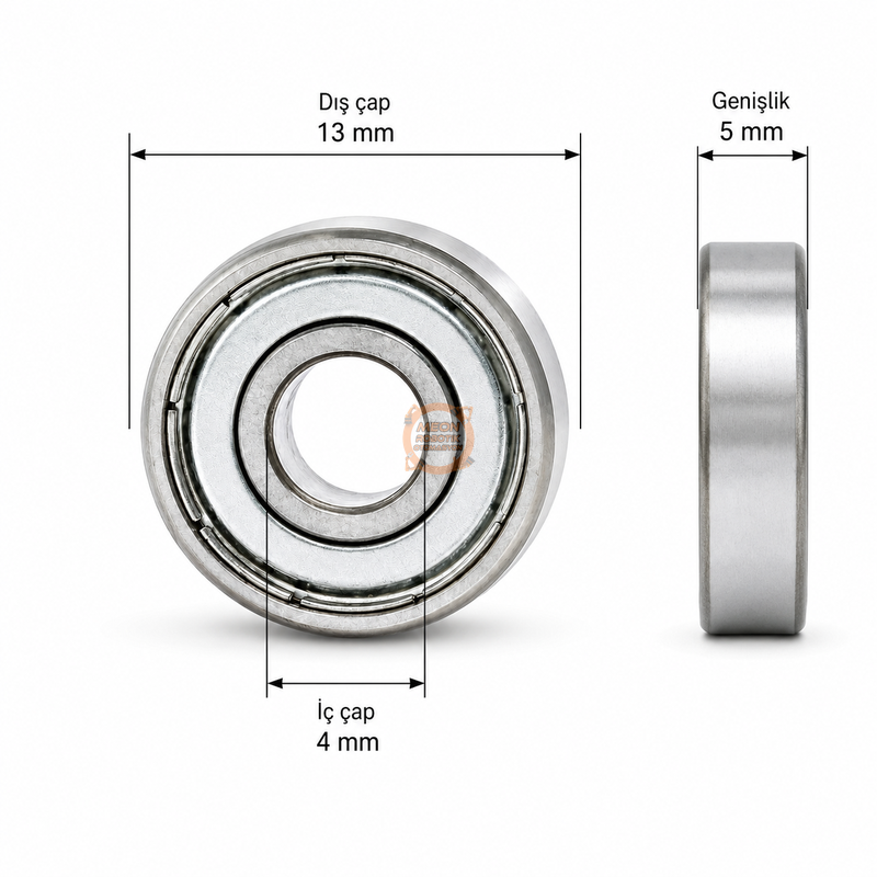 624 ZZ Minyatür Rulman 4x13x5 mm