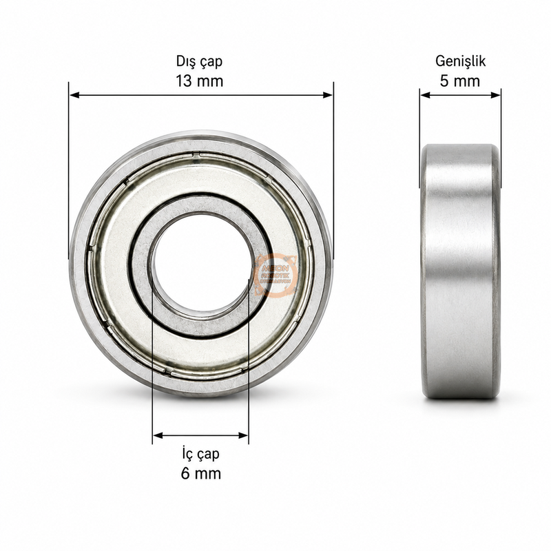 686 ZZ Minyatür Rulman 6x13x5 mm