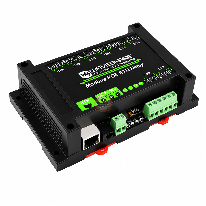 8 Kanallı Ethernet Röle Modülü - Modbus RTU/Modbus TCP Protokolü- PoE Ethernet Port
