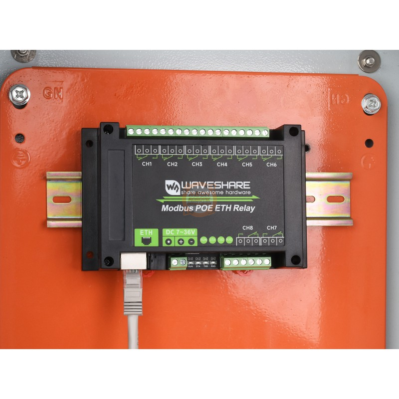 8 Kanallı Ethernet Röle Modülü - Modbus RTU/Modbus TCP Protokolü- PoE Ethernet Port