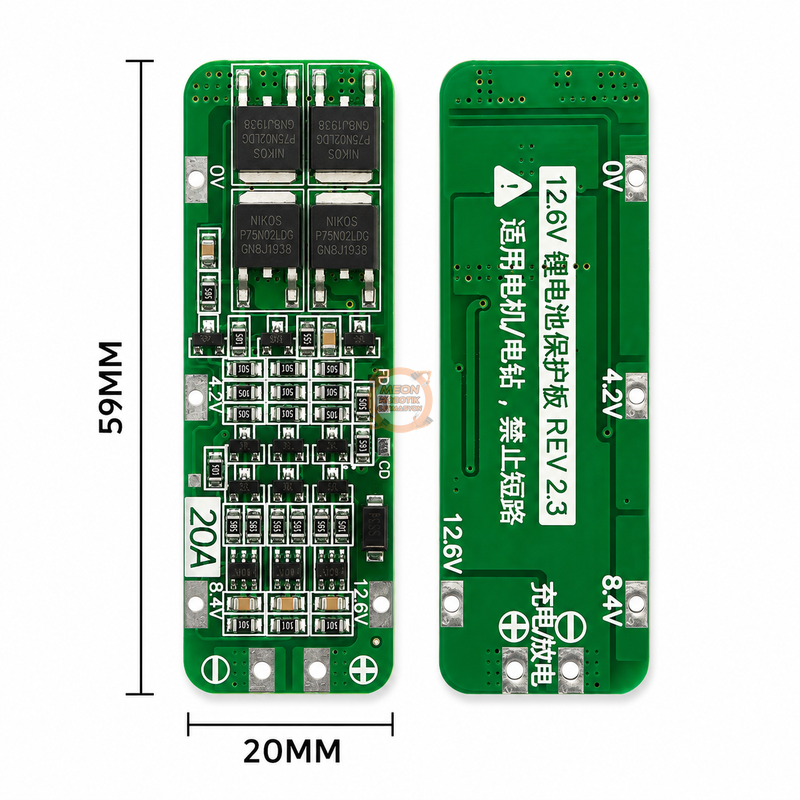3S BMS 20A Batarya Yönetim ve Koruma Modülü 12.6V Li-ion