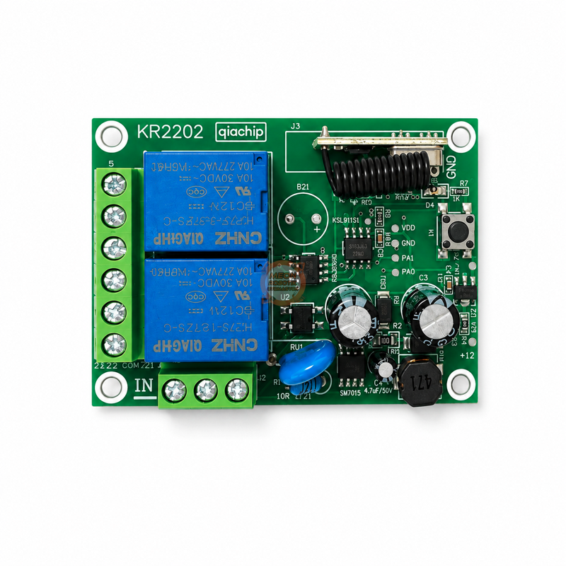 433 MHz 2 Kanal RF Röle Modülü - 220V AC Kutulu Kumandalı