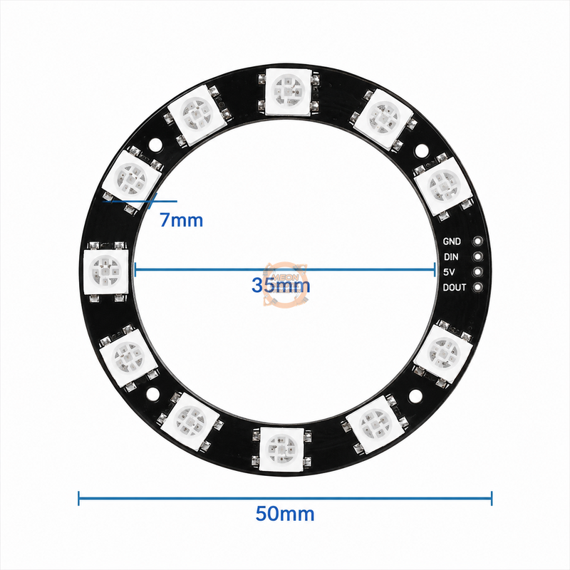 12 Led Halka WS2812B 5050 RGB Led