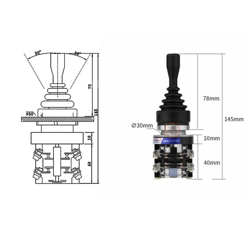 HKA1-41Y04 Endüstriyel 4 Pozisyonlu Joystick Kumanda Kolu
