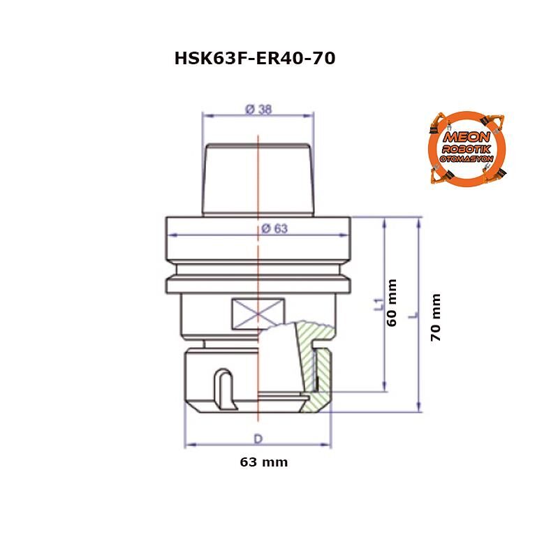 Hsk63F ER40 Takım Tutucu