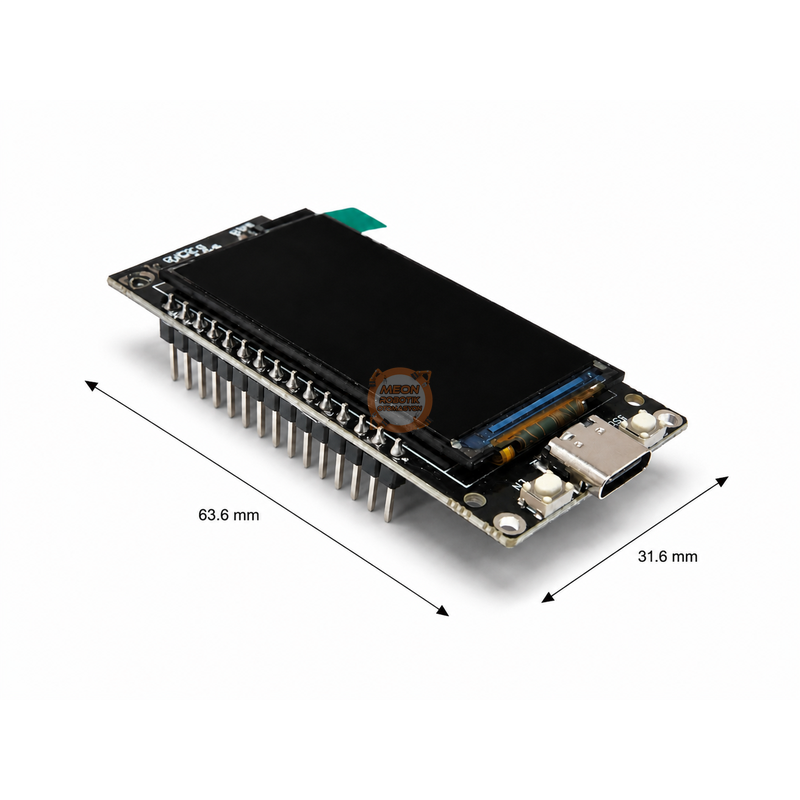 ESP32-WROOM-32 1.9 İnç 170x320 IPS LCD Ekranlı WiFi Bluetooth Geliştirme Kartı - Type-C, CH340