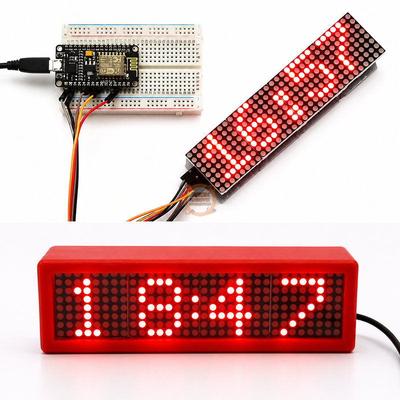 MAX7219 4lü Dot Matrix Modül 64 Nokta LED Ekran 5V 8x8 Matris