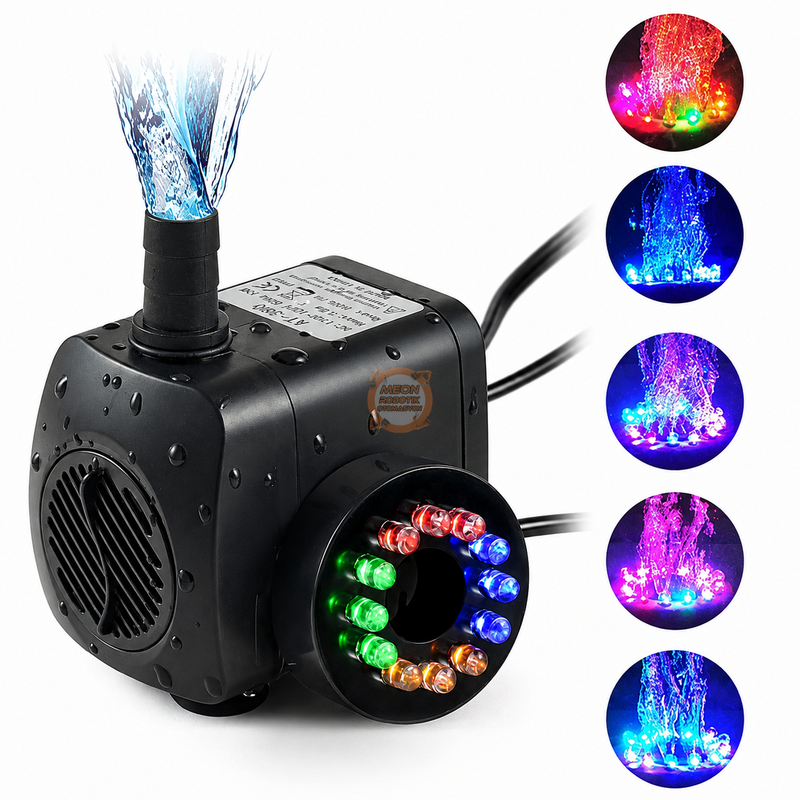 USB 12 LED Renkli Mini Akvaryum 3.5/9V 3W Dalgıç Su Pompası