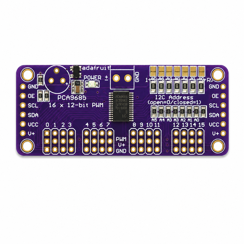 PCA9685 16 Kanallı PWM Servo Sürücü Kartı – I2C 12 Bit