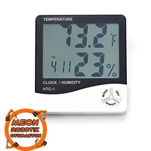 HTC-1 Dijital Termometre Sıcaklık Ve Nem Ölçer Masa Saati Alarm