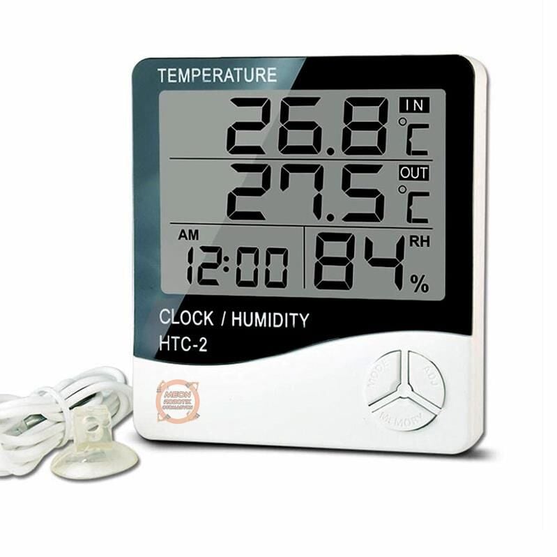 Htc-2 Dijital Termometre Sıcaklık ve Nem Ölçer İç Ortam Tarih Saat Alarm Fonksiyonlu