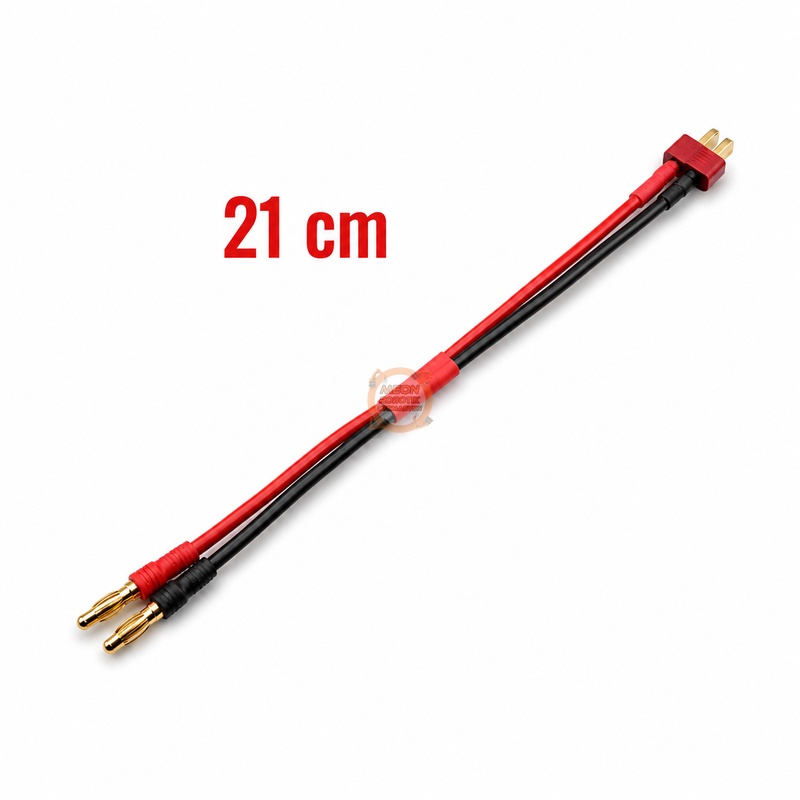 16AWG Banana T Plug (Deans) Erkek Dönüştürücü Kablo 21 cm