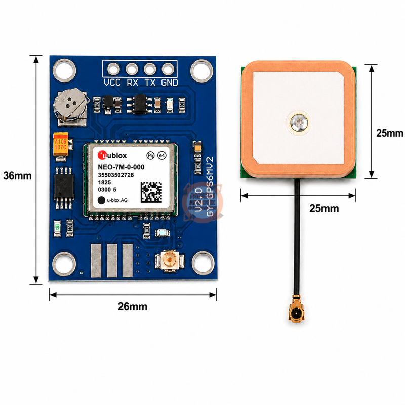 NEO-7M GPS Modülü EEPROM'lu 56 Kanal Antenli - Ublox