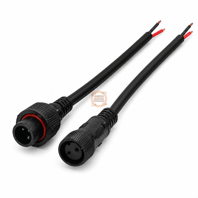 IC266K Kablolu IP67 Konnektör Takım 2 Pin Siyah