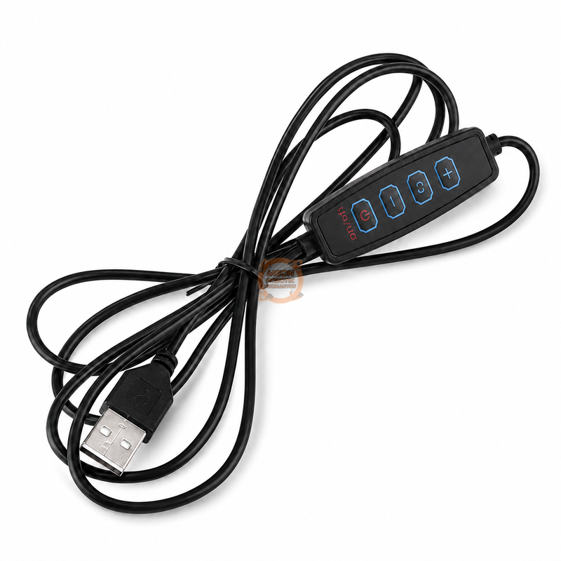USB Dimmer Arapuar Kablosu 5V 2 Metre 4 Tuşlu Siyah