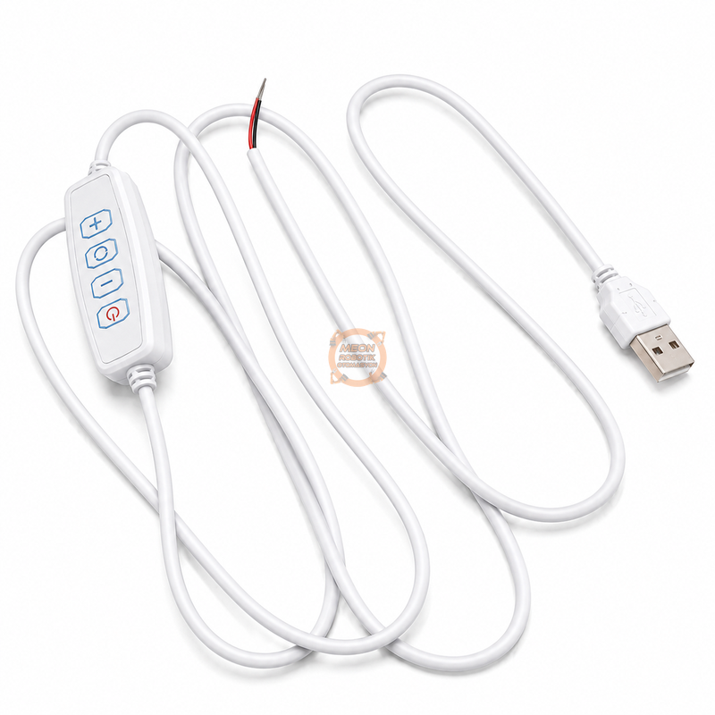 USB Dimmer Arapuar Kablosu 2 Metre Beyaz – Parlaklık Ayarlı