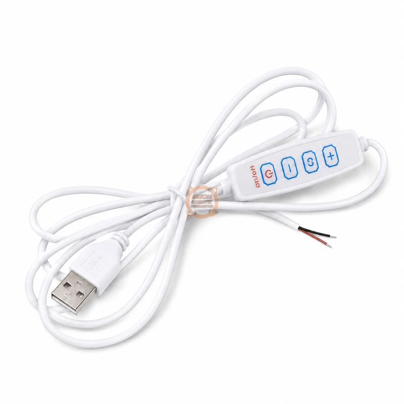 USB Dimmer Arapuar Kablosu 2 Metre Beyaz – Parlaklık Ayarlı